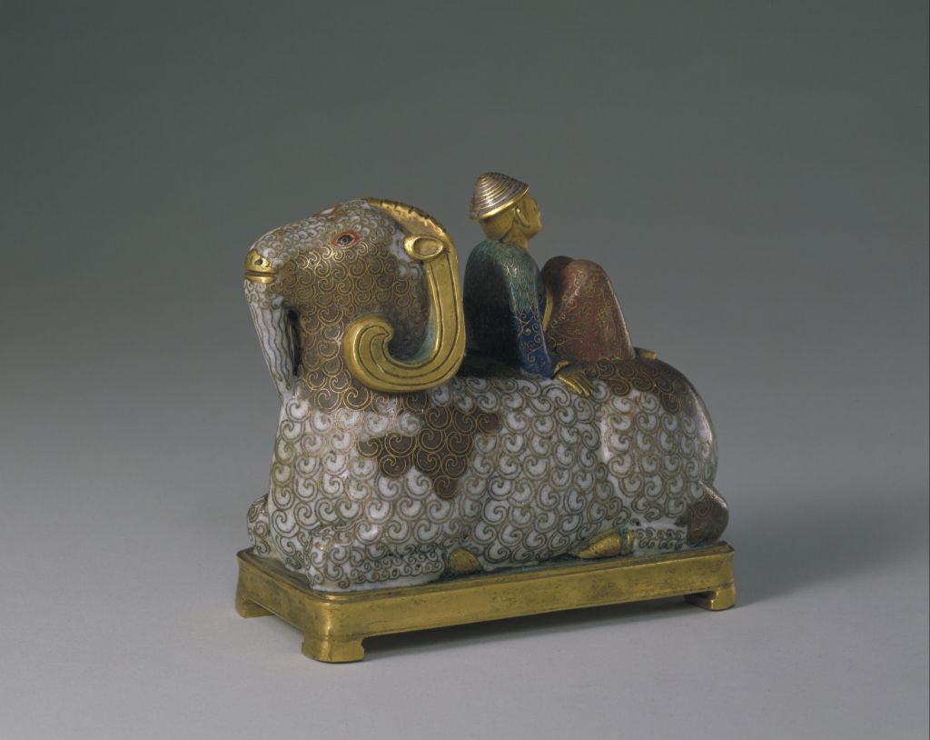 图片[1]-Qianlong style filigree enamel shepherd pen holder-China Archive